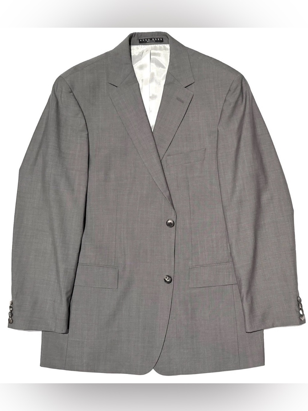 $1295 HUGO BOSS BLACK LABEL SPORT COAT JACKET 44R 44 R 46R SHARKSKIN GRAY